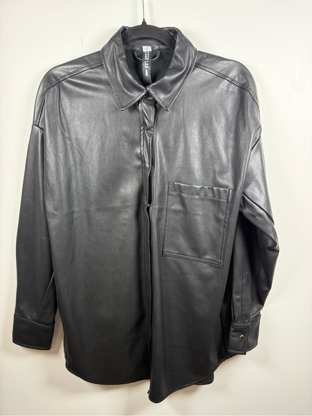 DESIGN LAB | Faux Leather Shacket Size S